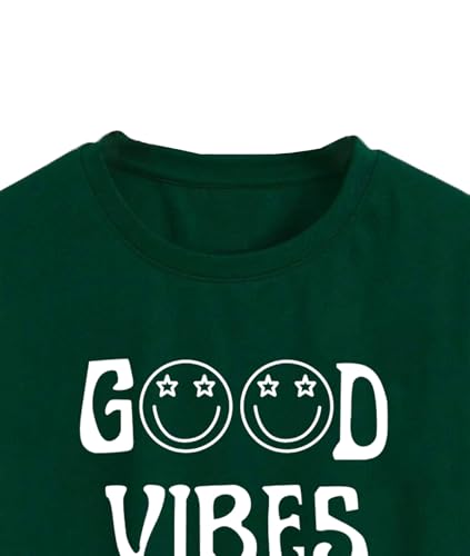 Toplot Text Printed Round Neck Crop Top For Women (Vibes-Crop-Top-5202-Olive-Xl),Green,,B0DCTKJVVW