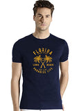 Adro Florida Paradise Life Mens Printed T-Shirt (Xl, Navy Blue)