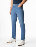 INKD Men's Contrast Stitch Stretchable Regular Fit Jeans,High Tide