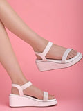 Shoetopia Embellished White Wedges Heels For Women & Girls /Eu41,White,8,B0DFVHXDY3