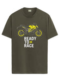Adro Men'S Biker Design Printed 100% Cotton T-Shirt - Regular Fit, Printed T-Shirts For Men (Rn24-Ktm-Ol_Olive_L)
