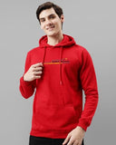Adro Men'S Cotton Blend Neck Hooded Sweatshirt (H24-Rac-Rd_Red,RedApparel,M