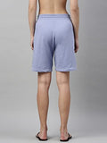 Enamor E080 Mid-Rise Cotton Bermuda Shorts For Women With Side Pockets And Adjustable Drawstring(E080_Powder Blue_L)