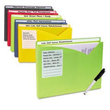 C Line Products Inc 63160 CLine WriteOn Expanding Poly File Folders Assorted Colors 10 Count