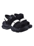 Shoetopia Smart Casual Black & White Sporty Sandals For Women & Girls /Eu40,White,7,B0F7LY7WLC