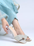 Shoetopia Embellished Rhinstone Silver Heels For Women & Girls /Eu40,Silver,7,B0DZVM1R1X