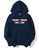 Adro Men'S Cotton Neck Hooded Sweatshirt (H21-M-Cap-Nb_Navy_Xl)
