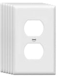Duplex Wall Plates 1-Gang Switch Outlet Electrical Cover Plate Unbreakable Thermoplastic Faceplate for Light Receptacle Outlet S