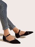 Shoetopia Women'S Block Heel Ballet Flats Black,Black,8,B0BSC96ZPD