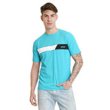 Lookmark Men'S Stylish Cotton Blend Printed Striped Polo Tshirt (Mt01-M) Sky Blue