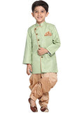 Jbn Creation Boys Cotton Blend Mint Green And Rose Gold Indowestern Sherwani And Dhoti Set_Jbnbciw124Mgncdrg_32