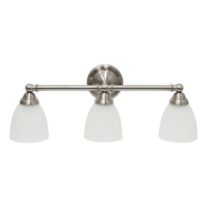 All The Rages Essentix 3-Light Metal & Glass Vanity Fixture In Brushed Nickel