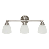 All The Rages Essentix 3-Light Metal & Glass Vanity Fixture In Brushed Nickel