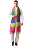 Weavers Villa Poly Silk Multicolored Ethnic Woven Dupatta For Men (2.20 Mtrs)