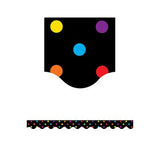 Black/multicolor Dots Scalloped Classroom Border [Set of 3]