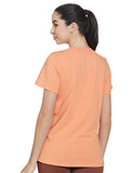 Enamor Women Relaxed Fit T-Shirt (Salmon (Orange)_Xl)