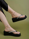 Shoetopia Women Embellished Black Wedges /Eu41,Black,8,B0DJNYKCLM