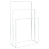 'Vidaxl White Freestanding Towel Rack - Iron Material, 3-Tier Bathroom Storage Organizer, Space-Savvy, Industrial And Modern Style
