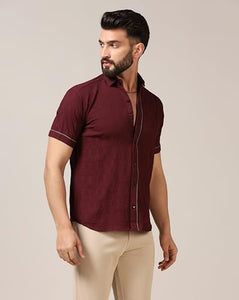 Toplot Men'S Regular Fit Casual Shirt (Chatai-Shirt-5174-Maroon-L),Maroon,,B0CYH1ZWMW