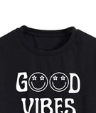Toplot Text Printed Round Neck Crop Top For Women (Vibes-Crop-Top-5202-Black-L),Black,,B0DCTHGDB7