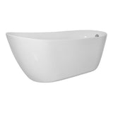 Elegant Decor Indoor Modern 67 Inch Soaking Single Slipper Bathtub In Glossy White