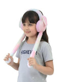 Emerced Cute Girls Moving Earmuffs With Jumping Bunny Ears | Soft Plush Winter Ear Warmers With Sound | Warm & Fun Faux Fur Head