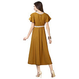 Oomph! Women'S Western & Fusion Wear Midi Dresses For Women Beach Green - Md64,Chetreuse GreenApparel,XL