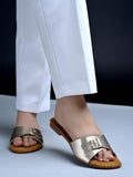 Shoetopia Buckle Detailed Golden Flats For Women & Girls /Eu41,Golden,8,B0DTG81TCD