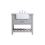 Elegant Decor Clement 36 Aluminum Mdf Single Bathroom Vanity In Gray