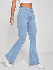 Toplot High Waist Flare Leg Jeans (Jeans-5155-Sky-28),Sky,28,B0CVB75JSX