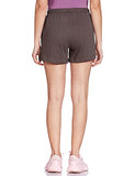 Enamor Essentials Womens Mid Rise Relaxed Fit Thigh Length Breathable Pure Cotton Shorts With 2 Side Pockets - E062, Brown