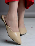 Shoetopia Stylish Pointed Toe Beige Mules For Women & Girls /Eu40,Beige,7,B0F3171P6K