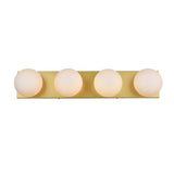 Living District Jaylin 4-Light Iron & Glass Bath Sconce In Brass/Frosted White