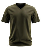 Adro Mens V Neck T-Shirt|100% Combed Cotton T-Shirt|V-Neck Half Sleeve T-Shirt|Vn24-M-Pln-Ol-L Olive