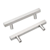 NIZADO 15 Pack Kitchen Cabinet Handles,3 3/4 Inch Hole Centers Stainless Steel Drawer Pulls,Brushed Nickel Cabinet Pulls, Square