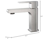 Fresca Fft9151Bn Allaro Single Hole Mount Bathroom Vanity Faucet, Brushed Nickel