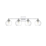 Living District Foster 4-Light Iron & Glass Bath Sconce In Chrome/Clear