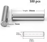 100 Pieces 3 mm x 18 mm Dowel Pin Stainless Steel Shelf Support Pin Metal Fasten Elements by Yesallwas