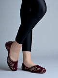 Shoetopia Embroidered Ethnic Maroon Ballerinas For Women & Girls /Eu39,Red,6,B0DWFNZ2ZS
