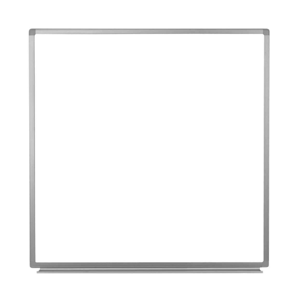Luxor Home Office School Wall-Mounted Magnetic Dry Erase Whiteboard With Aluminum Frame - 48''W X 48''H