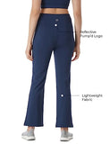 PUMPD Womens Stretchable All-Purpose Flare Pants -Lightweight Anti-Odor Squat Proof Dry Tech Ultra Soft Seams,Moody Blue