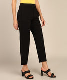 Nifty Women'S Polyester Blend Straight Fit Trousers (Stghttrosr_Blk_34_Black_34)