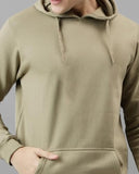 Adro Men'S Cotton Neck Hooded Sweatshirt (H24-Pln-Be-L_Beige)