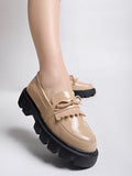 Shoetopia Front Tie Detailed Beige Loafers For Women & Girls /Uk5-Eu38,Beige,5,B0CKW976NB
