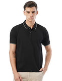 FYLTR Men's Slim Fit Polo T-Shirt with Contrast Tipping Collar - Soft Handfeel Black Beauty,Black Beauty