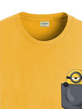 ADRO Tshirt for Men | Anime T Shirt for Men | 100% Cotton Tshirt | Graphic Printed T-Shirt | Chest Printed Tshirt | Minion Anime Tshirt | T-Shirts| RN24-STICK-PCMIN-MU-L Mustard,Mustard