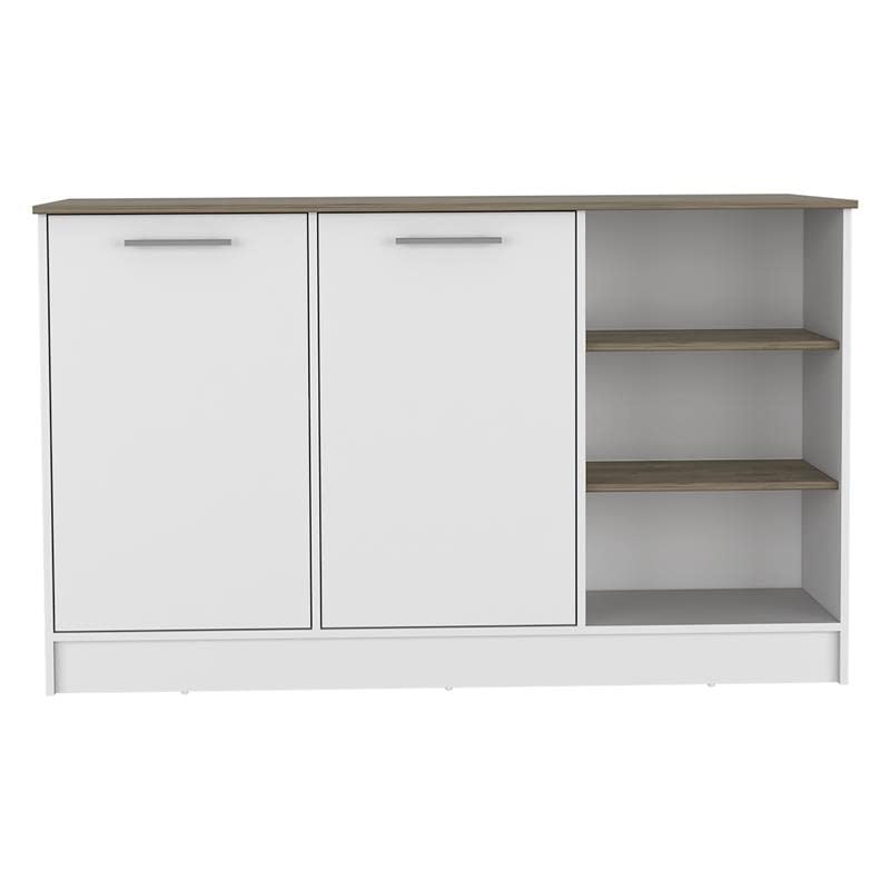 Ginger Kitchen Island -Kitchen -White / Dark Brown
