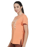 Enamor Women Relaxed Fit T-Shirt (Salmon (Orange)_Xl)