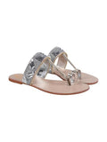 Shoetopia Elegant Ethnic Silver Kolhapuri Flats For Women & Girls,Silver,5,B0F6TLW3XM