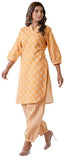 LookMark Women's Latest Printed Cotton Blend Straight Kurta and Afghani Pant Set Perfect for Casual and Office Wear (AZ-LM-P1-KS